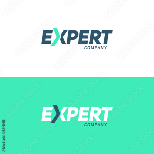Expert vector logo. X letter design