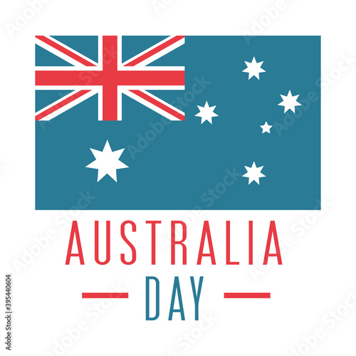 australia day, national flag emblem over white background