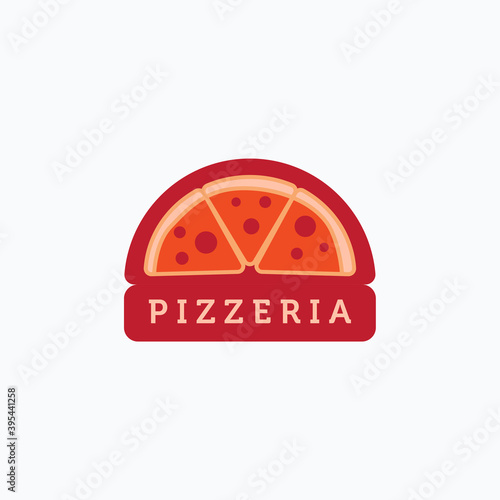 Vector illustration of pizza slices with pepperoni good for pizzeria logo design