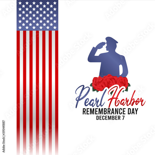 vector graphic of pearl harbor remembrance day good for pearl harbor remembrance day celebration. flat design. flyer design.flat illustration.