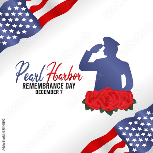 vector graphic of pearl harbor remembrance day good for pearl harbor remembrance day celebration. flat design. flyer design.flat illustration.