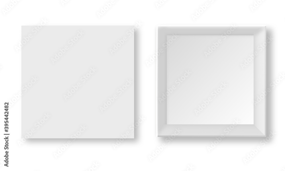 Blank box set cover mockup on white background. Blank box set cover mockup on white background.