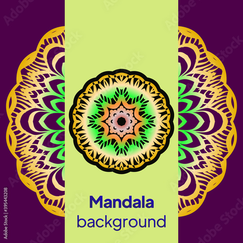 Ornamental floral business cards or invitation with mandala. Vector illustraiton
