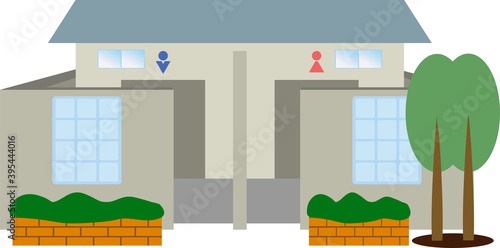 シンプルな公衆トイレのイラスト