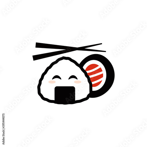 Japanese food logo. Sushi & onigiri logo concept. 	