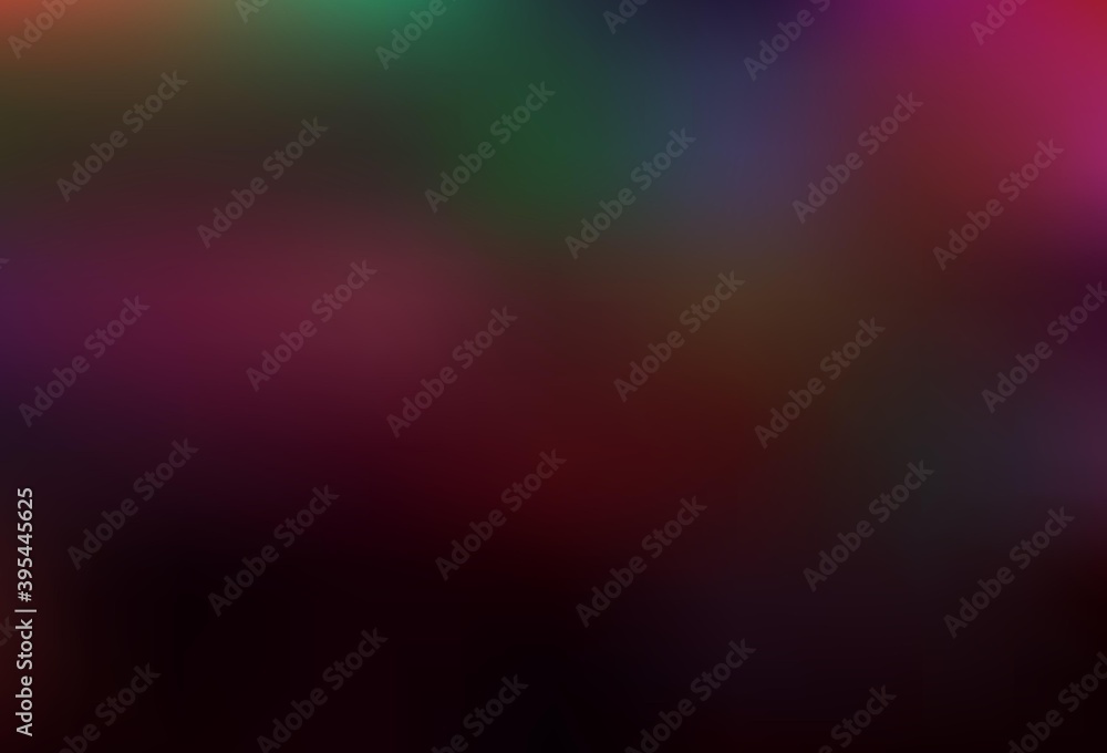 Dark Multicolor vector blurred background.
