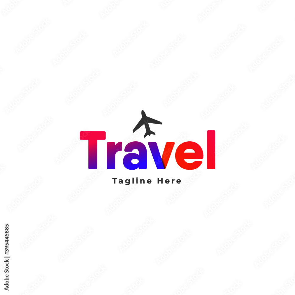 airplane logo, Travel symbol isolated on white background. flight plane logo design For your travel agency company
