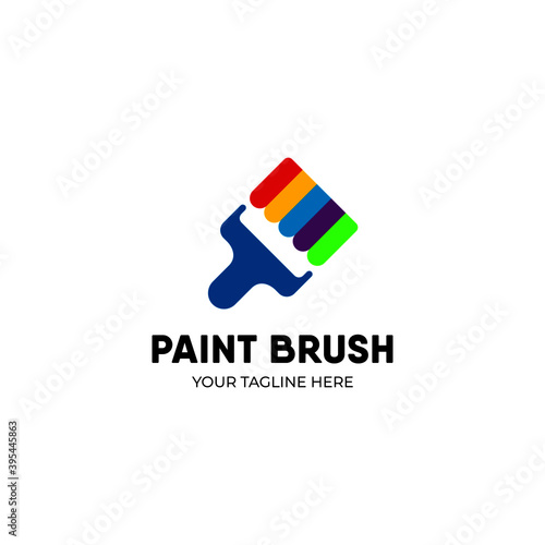 House painting service, decor and repair multicolor icon. Vector logo, label, emblem design for home decoration, building, house construction and staining