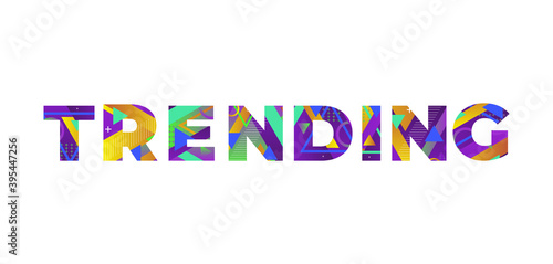 Trending Concept Retro Colorful Word Art Illustration