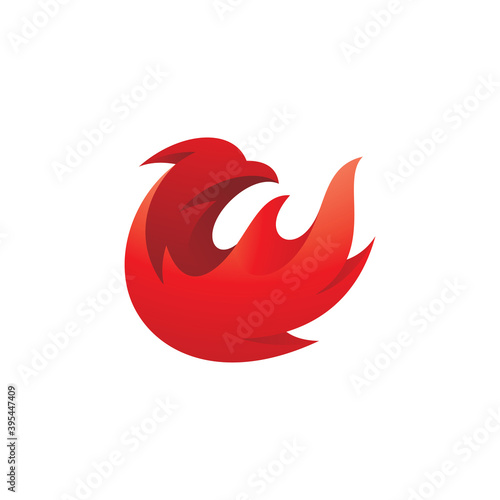 Fire Flame Bird Phoenix Logo