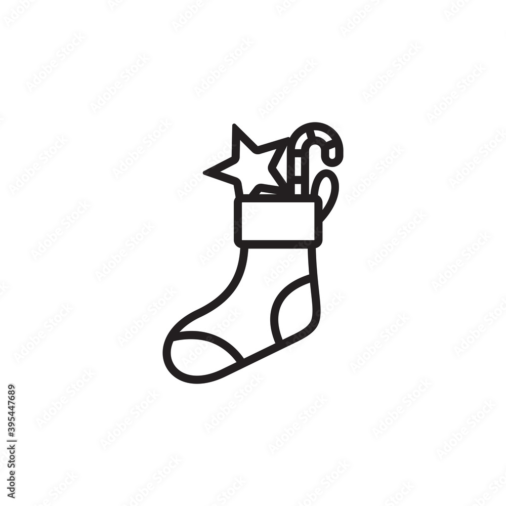 Christmas sock icon design vector Christmas sock icon design vector