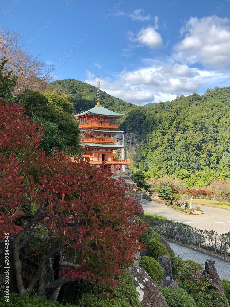 Japanese temple in the mountains