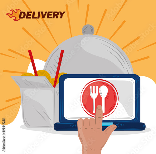 fast delivery online service restaurant food concept