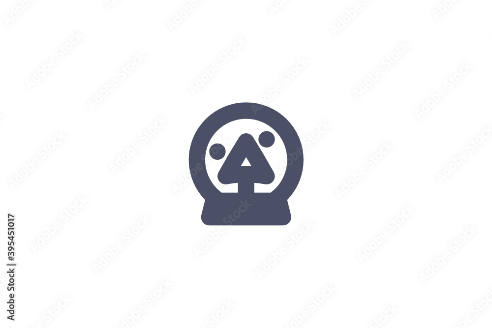 Christmas Snowball Globe Tree Icon Illustration Christmas Snowball Globe Tree Icon Illustration