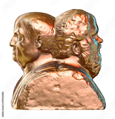 A collection of sculptures made in neon style on a black background for your design ideas. 3D rendering of objects that can be stylized. Combine the shape by adjusting the color and achieve new effect