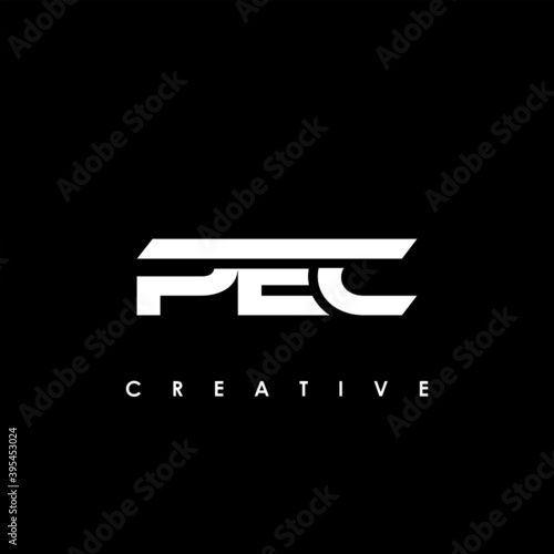 PEC Letter Initial Logo Design Template Vector Illustration