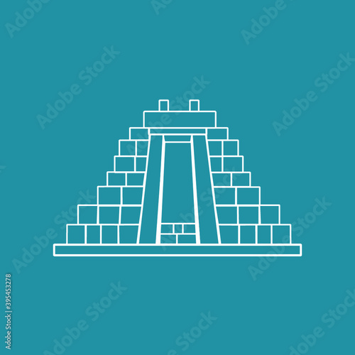 Icono de entrada de piedras en representación de la arquitectura incaica. Ideal para señalética de zonas arqueológicas. Estilo lineal en vector.