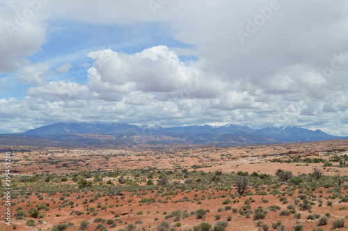 La Sal Mountain Range from across Arches National Park