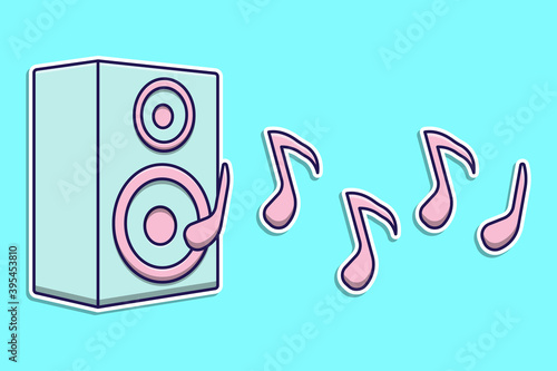 Flat design speaker for music