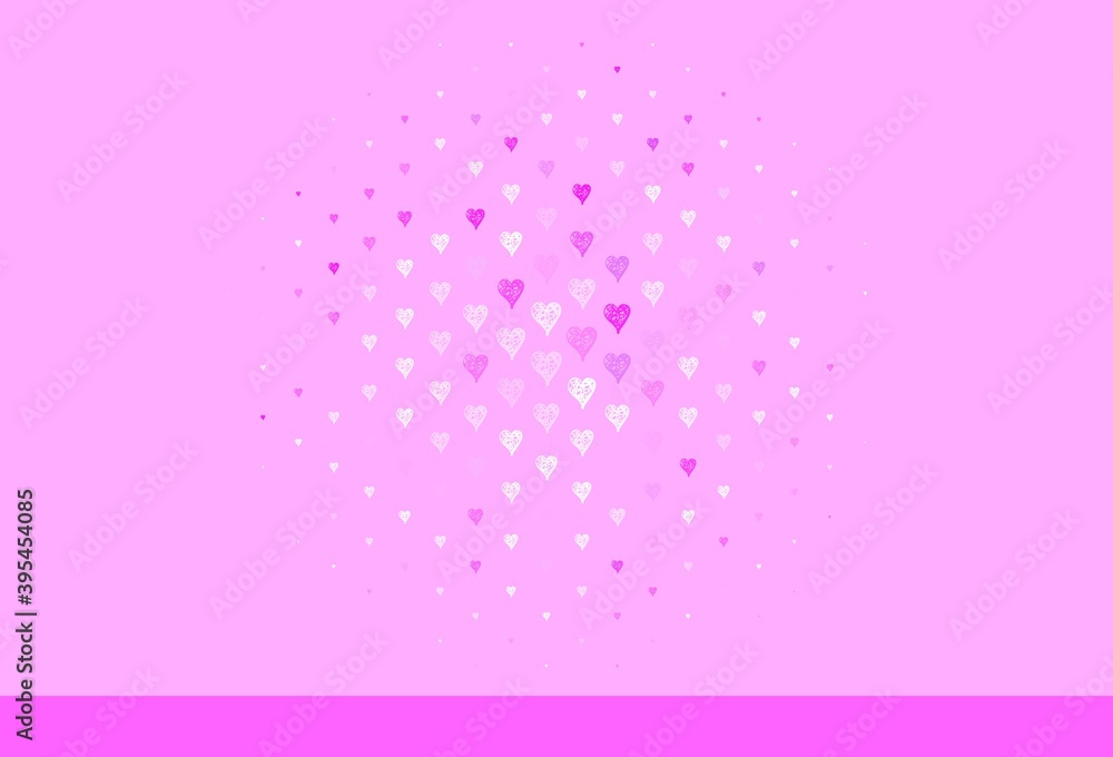 Light Pink vector backdrop with sweet hearts. Light Pink vector backdrop with sweet hearts.