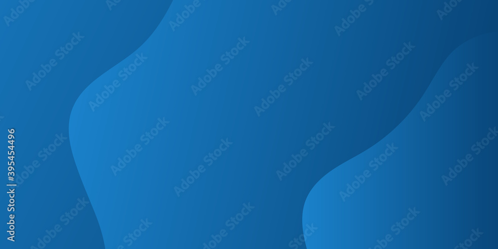 Blue abstract background with wave and gradient vivid blue color
