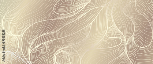 Luxury golden wallpaper. Art Deco Pattern, Vip invitation background texture for print, fabric, packaging design, invite.  Vintage vector illustration.
