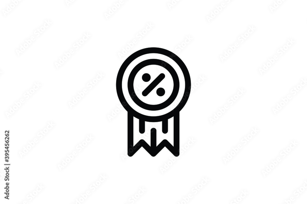 Black Friday Outline Icon - Discount Medal Black Friday Outline Icon - Discount Medal