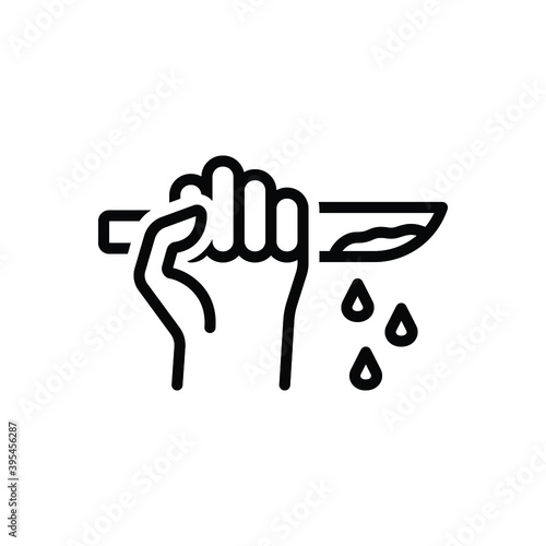 Black line icon for murder
