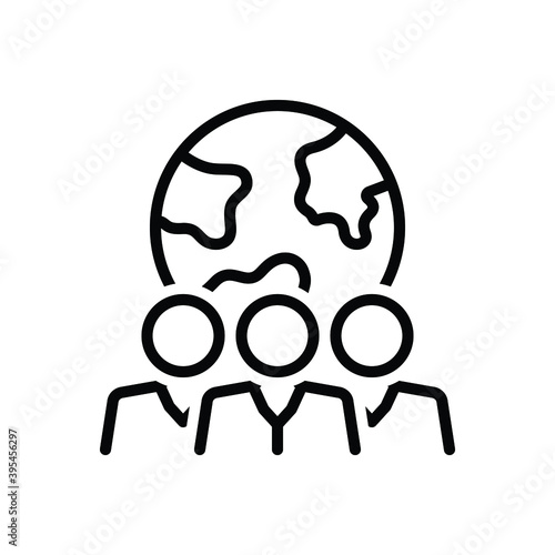 Black line icon for population