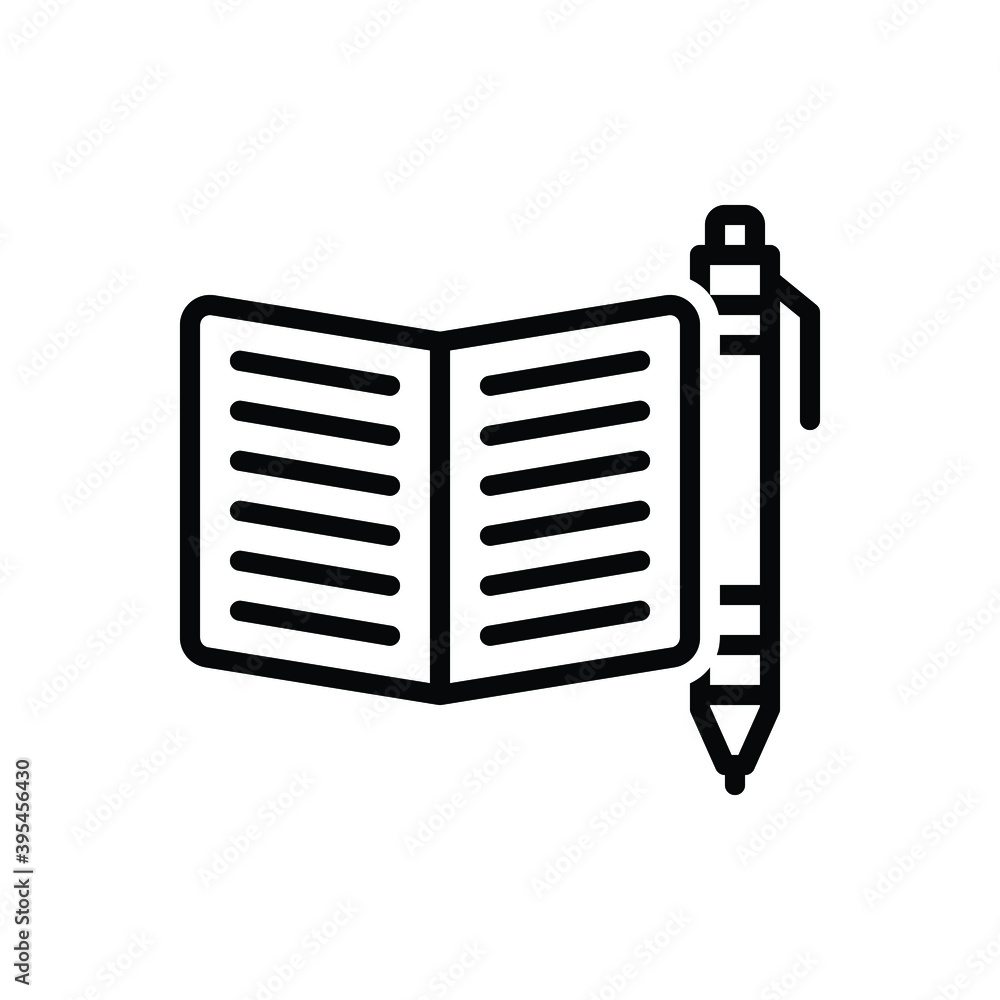 Black line icon for subject