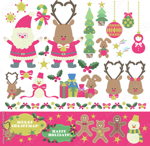 Happy and cute Christmas illustrations