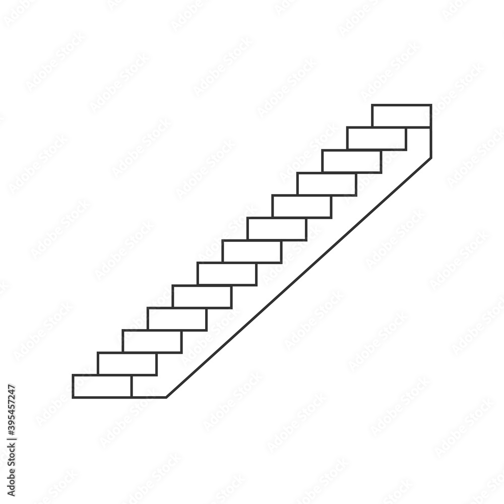 3D Linear Stairs isolated on white background. Steps. Vector illustration 3D Linear Stairs isolated on white background. Steps. Vector illustration