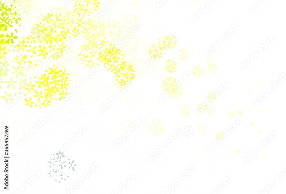 Light Green, Yellow vector doodle backdrop with leaves. Light Green, Yellow vector doodle backdrop with leaves.