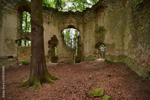 Fotomurale St Mary Magdalene Chapel Ruins in Maly Blanik nature reserve is a cultural heritage from 18th century
