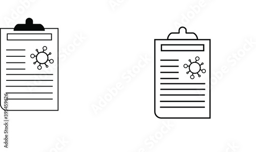 report icon in different style vector illustration. The theme of the corona virus two color and black report vector icons designed with the style of the fill, outline, line and stroke can be used for 