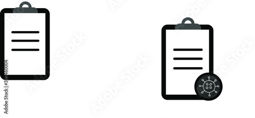 report icon in different style vector illustration. The theme of the corona virus two color and black report vector icons designed with the style of the fill, outline, line and stroke can be used for 