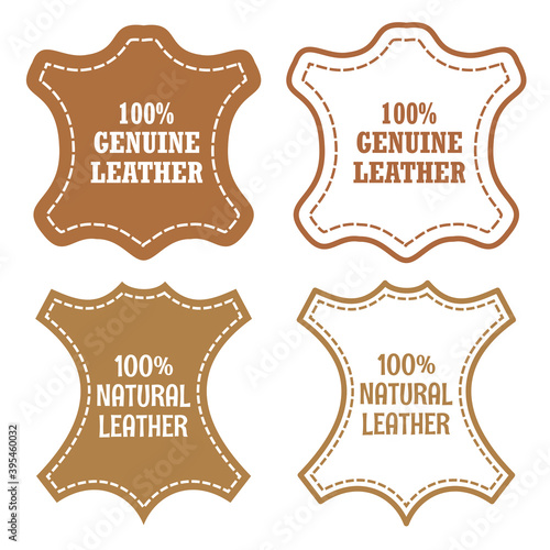 Genuine leather vector two signs