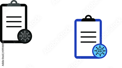 report icon in different style vector illustration. The theme of the corona virus two color and black report vector icons designed with the style of the fill, outline, line and stroke can be used for 