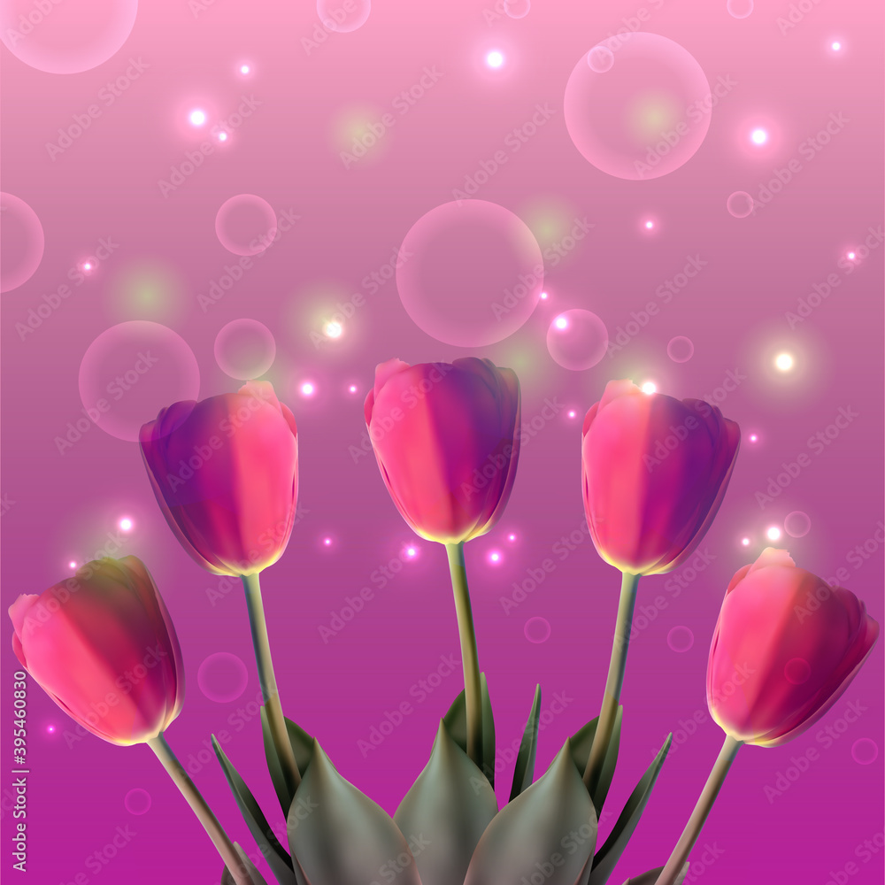 Vector background with beautiful tulips Vector background with beautiful tulips