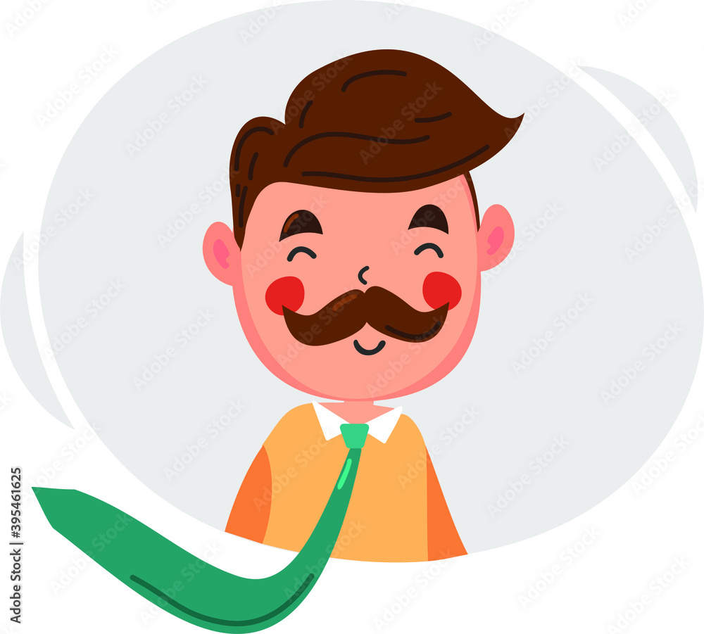 Human avatar, funny cheerful man, laughing in a tie on a cute background with a nice color palette. Human avatar, funny cheerful man, laughing in a tie on a cute background with a nice color palette.