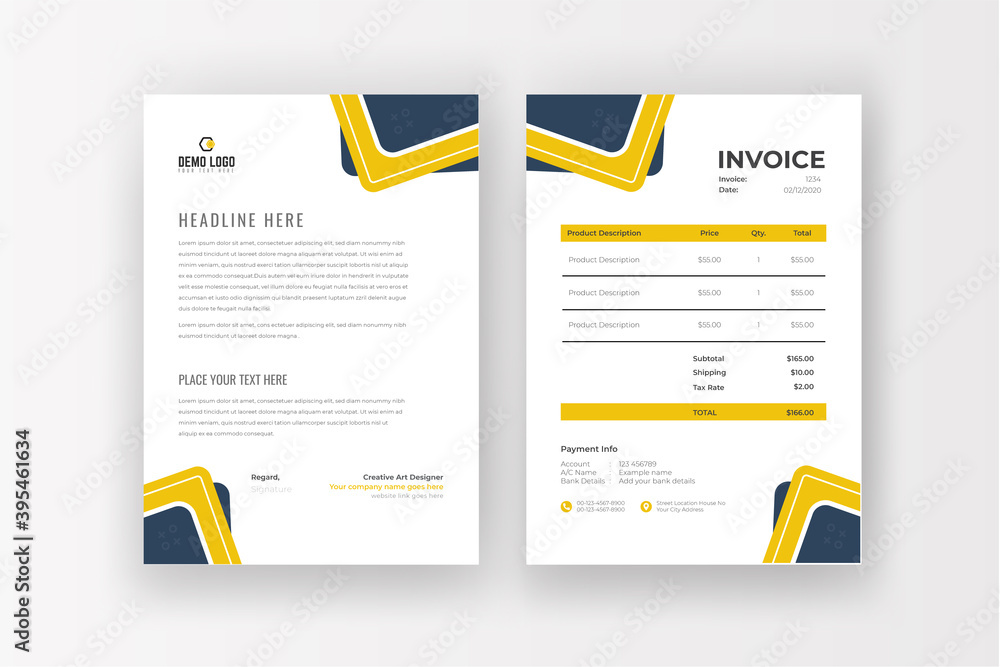 Creative invoice Template . Vector Business Stationery Design. Print Template Creative invoice Template . Vector Business Stationery Design. Print Template