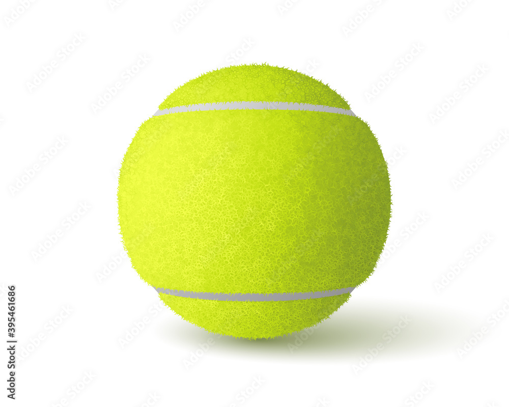 Vector realistic tennis ball isolated on white background