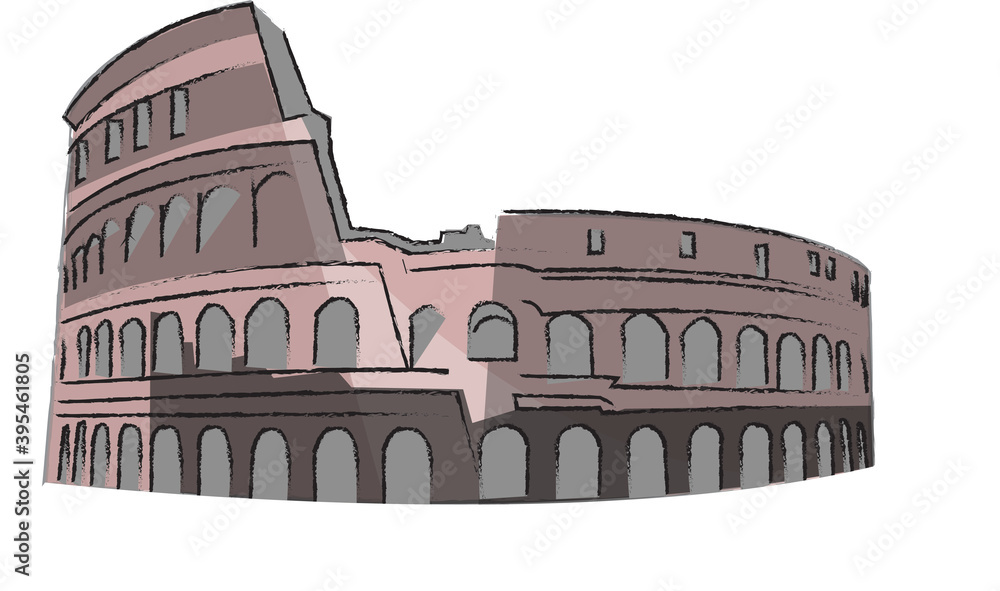 The Colosseum is an oval amphitheater in the center of the city of Rome, Italy