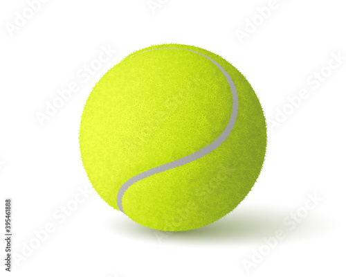 Fototapeta Vector realistic tennis ball isolated on white background