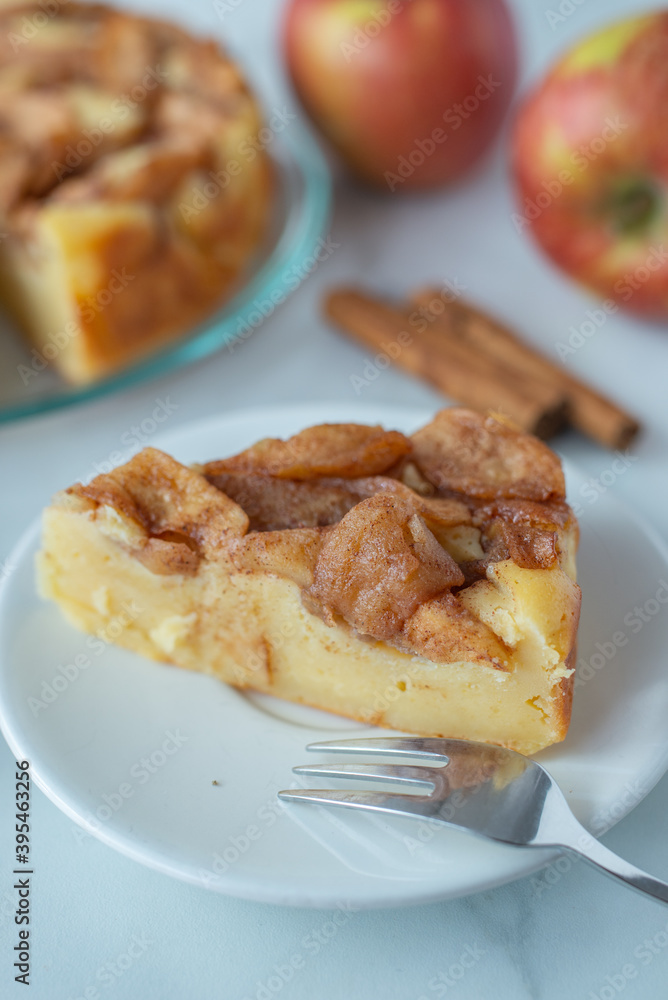 Fresh baked apple cake or pie, filled with sweet apples Fresh baked apple cake or pie, filled with sweet apples