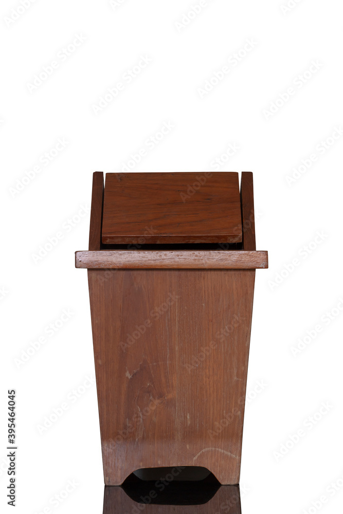The trash made from wooden isolated on white background included clipping path. The trash made from wooden isolated on white background included clipping path.