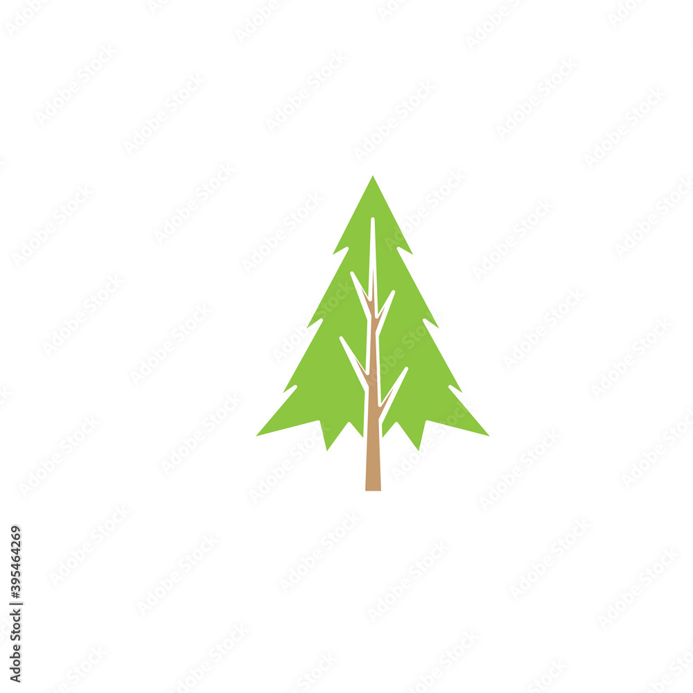 Fototapeta premium Christmas tree logo color design vector illustration