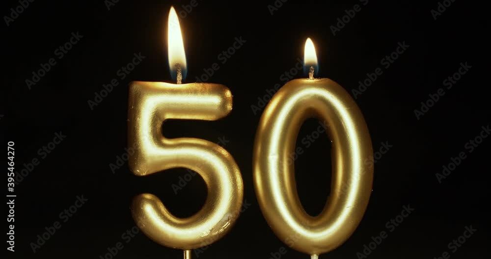 Fiftieth anniversary Number fifty candle Fiftieth anniversary Number fifty candle