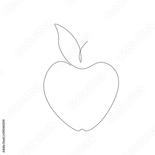 Apple fruit on white background. Vector illustration