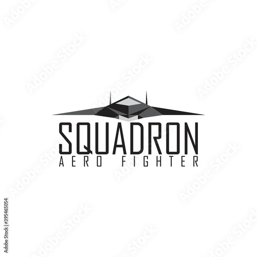 AEROSPACE FIGHTER SQUADRON PLANE logo design vector
